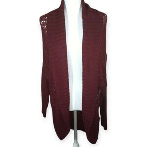 RD STYLE BURGUNDY CARDIGAN SZ.S EUC.